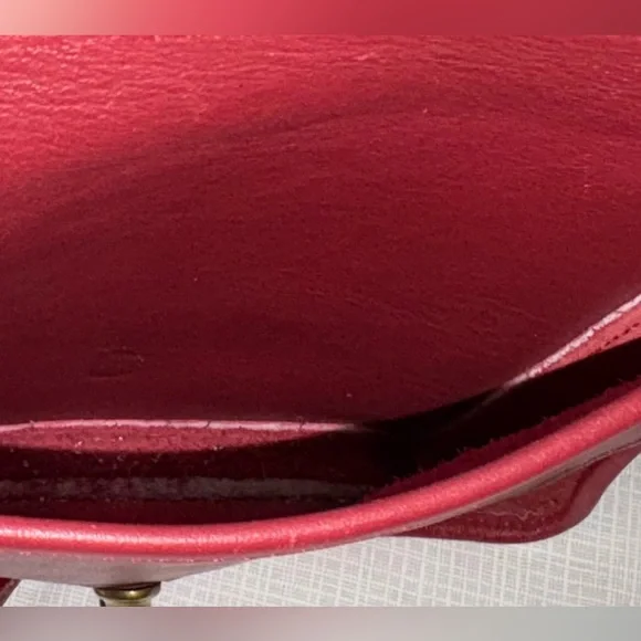 Coach Vintage from 1994 Station bag Red Leather Crossbody Bag L4C-5130 - Picture 10 of 11